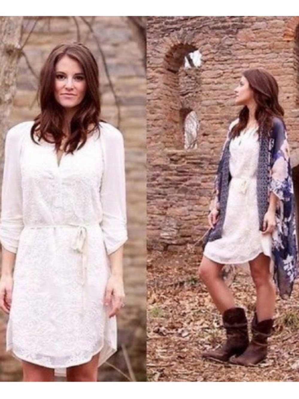 Anthropologie TINY Paperwhites embroidered lace shirtdress